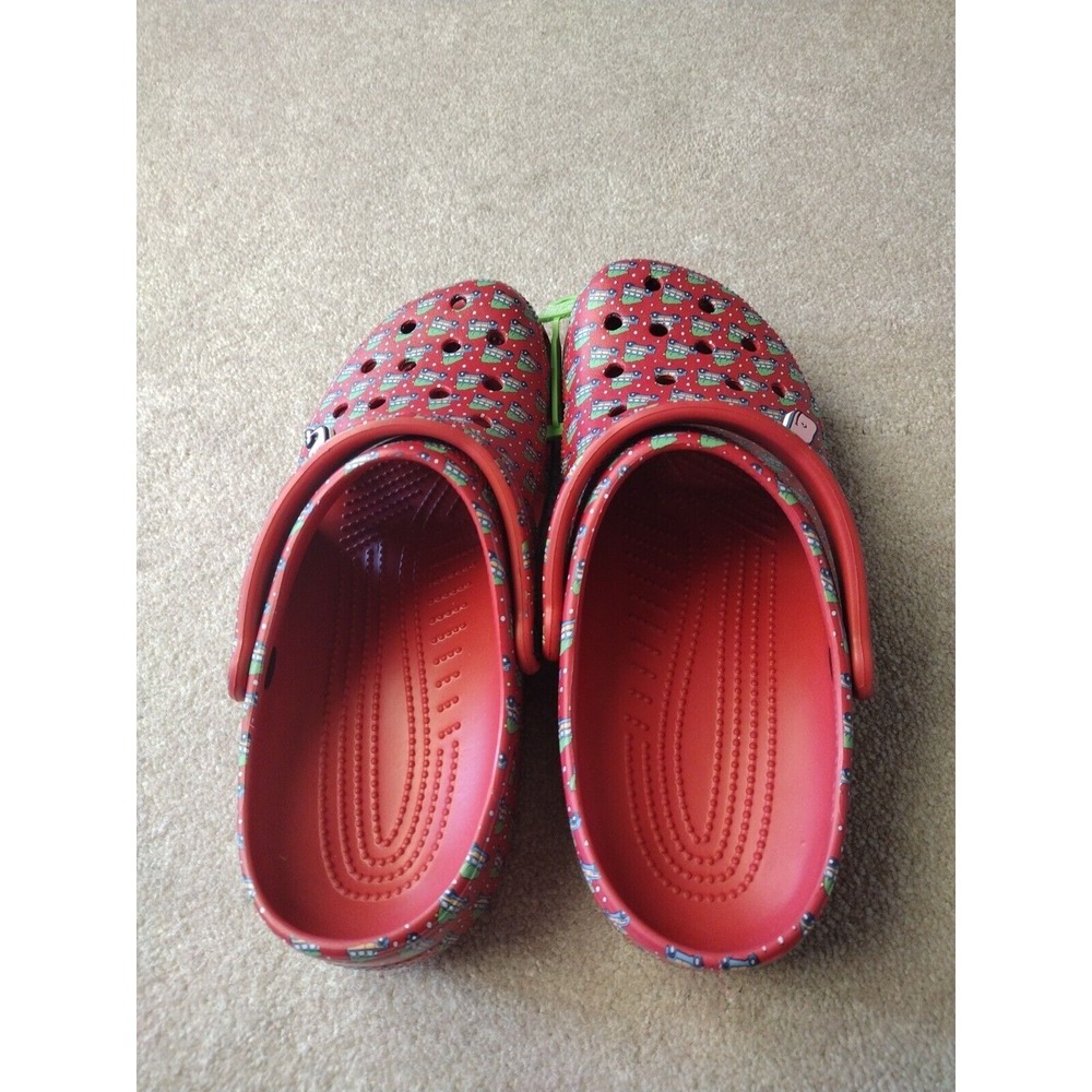 Crocs Clogs Women 12 Man 10 Red Vineyard Vines Holiday Christmas Vacation Travel - Picture 3 of 7